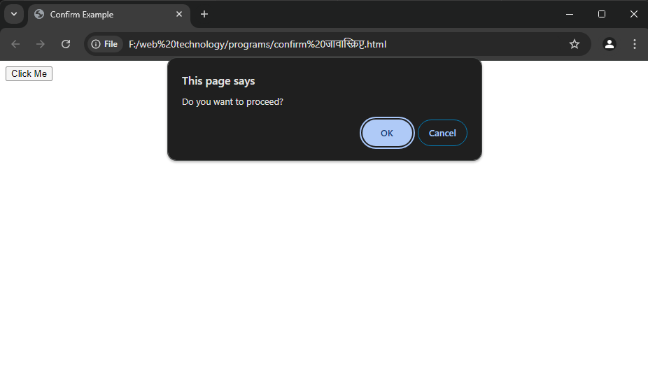 confirm in javacsript