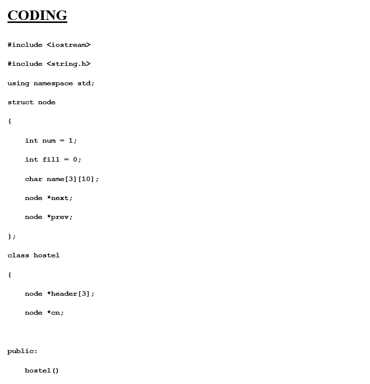 Hostel Management System Project in C++