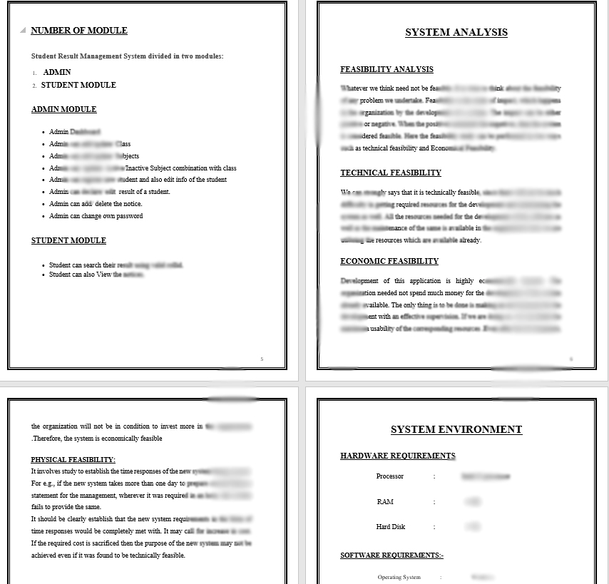 STUDENT RESULT MANAGEMENT SYSTEM report pdf