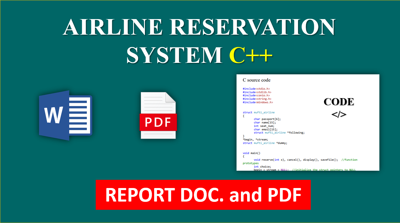 AIRLINE RESERVATION SYSTEM USING C++