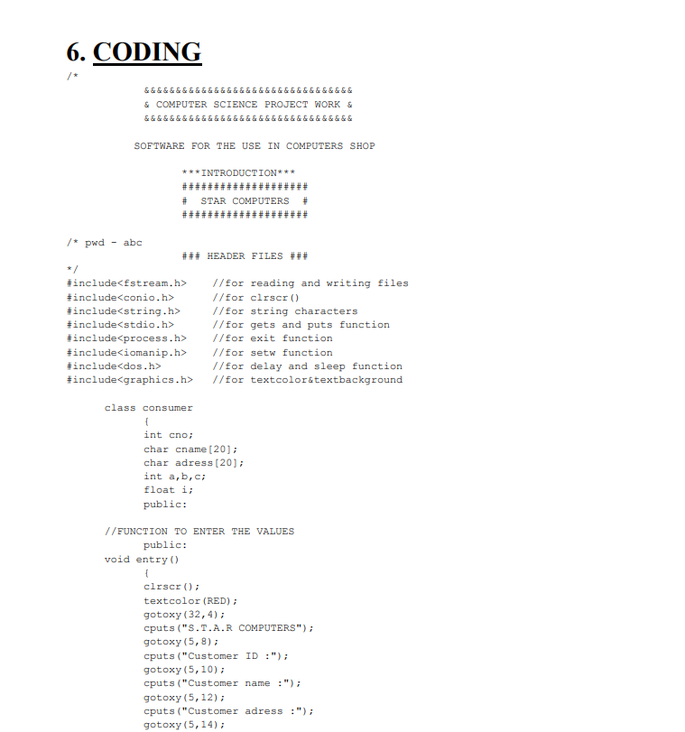 COMPUTER SHOP MANAGEMENT SYSTEM project in C++