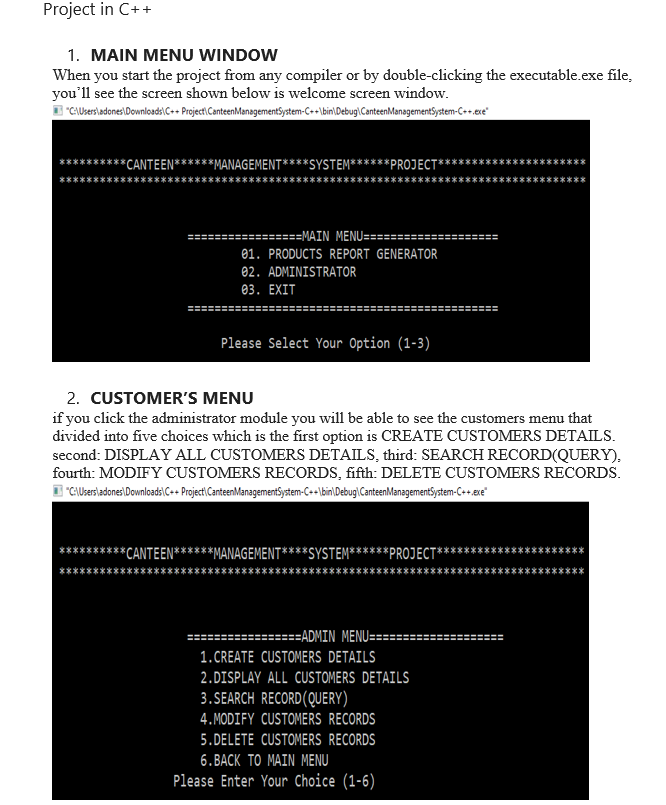 Canteen Management System in C++