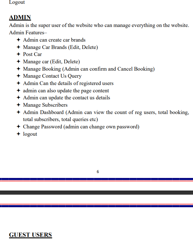 Online Car Rental Managment System Project Report PDF