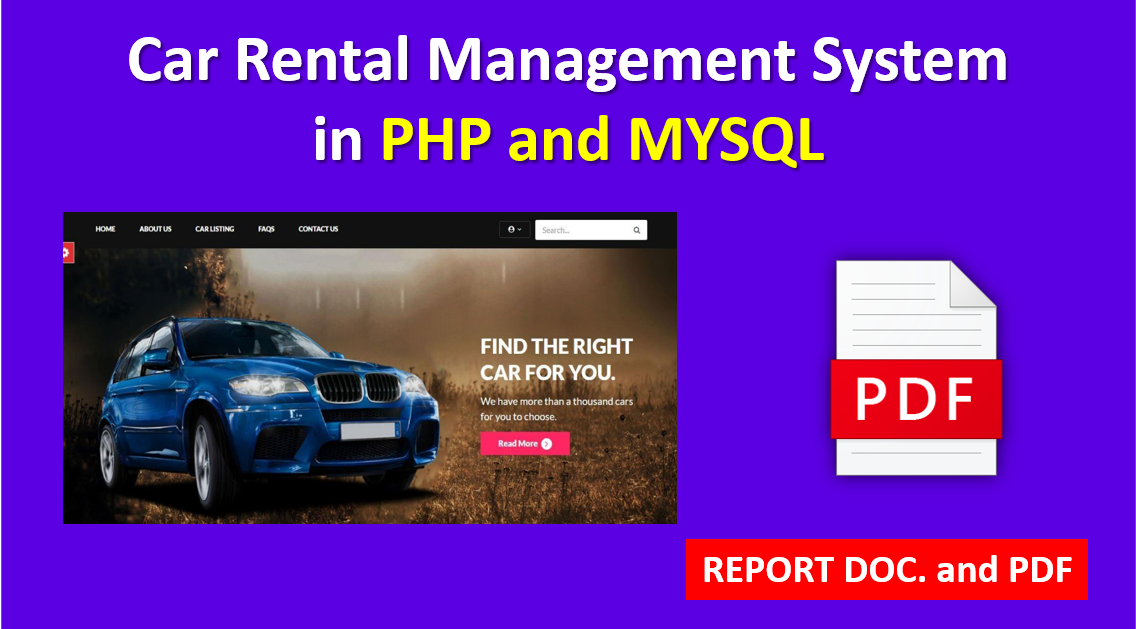 Online Car Rental Managment System Project Report PDF